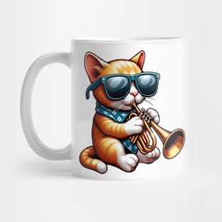 trumpet cat - jazz meow cat Mug